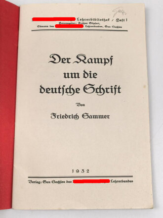 "Der Kampf um die deutsche Schrift"...