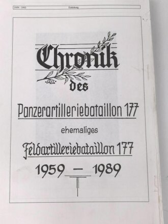 "Chronik des Panzerartilleriebataillon 177 von  1959-1993" 275 Seiten , über DIN A4