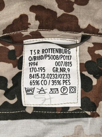 Bundeswehr , Feldbluse Wüstentarn. Gebraucht, Grösse 9 ( 170-195) , datiert 1995