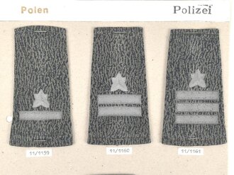 Polen, Sammlung Rangabzeichen der Polizei, auf Karton...