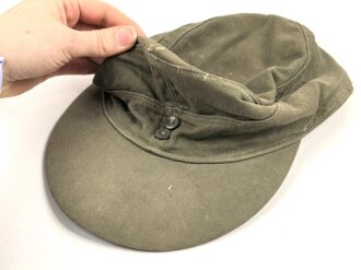 Bundeswehr , Feldmütze Drillich oliv, Kopfgrösse gemessen 55, datiert 1959, gebraucht