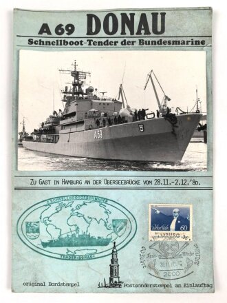 Bundeswehr, Schnellboot Tender der Bundesmarine "A69 Donau" zu Gast im Hamburg 1980.