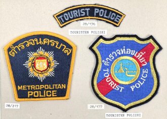 Thailand, Sammlung Ärmelabzeichen der Polizei, auf...