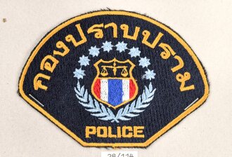 Thailand, Sammlung Ärmelabzeichen der Polizei, auf Karton getackert