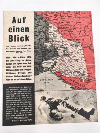 Großbritannien Flugblatt Feindpropaganda "Auf einen Blick" 1943, G.11