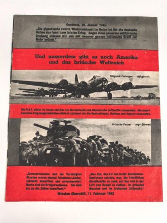 Großbritannien Flugblatt Feindpropaganda "Auf einen Blick" 1943, G.11