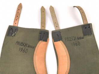 Bundeswehr,  Paar Gamaschen oliv, gebraucht, datiert 1960