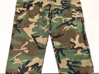 U.S. Army "Trousers , hot weather, woodland" dated 1995, size 4X Large Regular