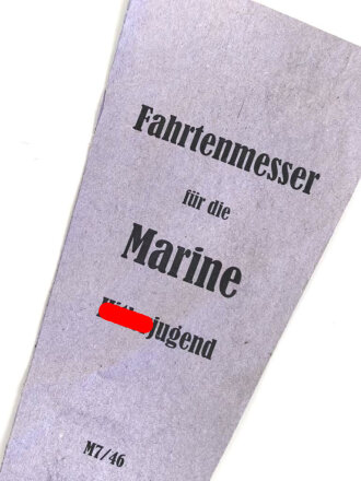 Papiertüte " Fahrtenmesser für die Marine...