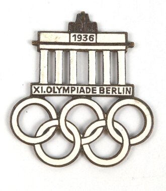 Emailliertes Abzeichen Olympiade Berlin 1936, Nadelsystem fehlt