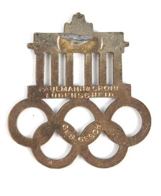 Emailliertes Abzeichen Olympiade Berlin 1936, Nadelsystem...