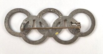 Olympiade 1936, Olympische Ringe als Anstecknadel, Breite...