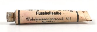 Tube "Fußheilsalbe" Wehrmacht , ungereinigt