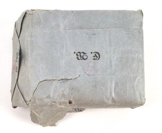 "1kg entfettete Watte, keinfrei in 6 Rollen" datiert 1939, Maße 20x16x10cm. Umverpackung defekt