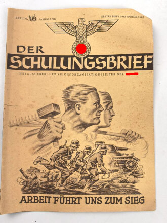 12 Ausgaben " Der Schulungsbrief" Das zentrale Monatsblatt der NSDAP. Nicht auf Vollständigkeit oder Zustand geprüft