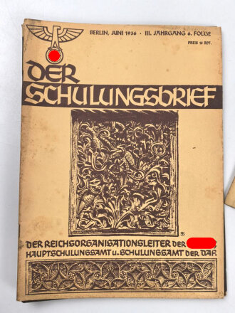 12 Ausgaben " Der Schulungsbrief" Das zentrale Monatsblatt der NSDAP. Nicht auf Vollständigkeit oder Zustand geprüft