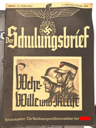 12 Ausgaben " Der Schulungsbrief" Das zentrale Monatsblatt der NSDAP. Nicht auf Vollständigkeit oder Zustand geprüft