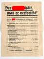 Flugblatt "Der Führer hält, was der verspricht!" anlässlich der Volksabstimmung 1938