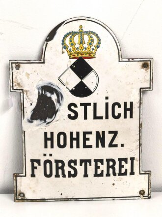 Emailleschild Fürstlich Hohenzollernsche...