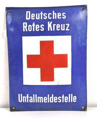 Emailleschild " Deutsches Rotes Kreuz Unfallmeldestelle" 30 x 40cm, guter Zustand