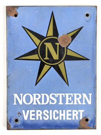 Emailleschild " Nordstern Versichert" 16 x 22cm