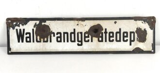 Emailleschild " Waldbrandgerätedepot" 15 x 60cm