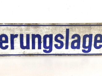 Emailleschild "Auslieferungslager" 15 x 90cm