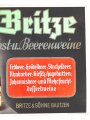 Pappschild " Britze Obst- und Beerenweine" Bautzen. Sehr guter Zustand, Maße 30 x 40cm