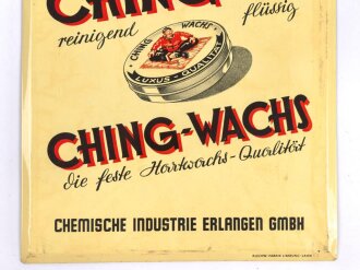 Blechschild " Bodenpflegemittel Ching-Fu" Chemische Industrie Erlangen GmbH. Maße 25 x 36cm