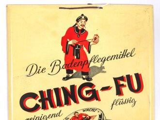 Blechschild " Bodenpflegemittel Ching-Fu"...