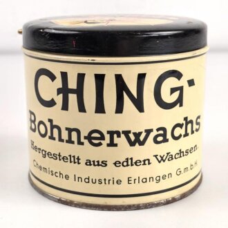 Blechdose " Ching Hartwachsbeize" Bohnerwachs Chemische Industrie Erlangen GmbH. Durchmesser 120mm, Höhe 105mm