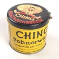 Blechdose " Ching Hartwachsbeize" Bohnerwachs Chemische Industrie Erlangen GmbH. Durchmesser 120mm, Höhe 105mm, Deckel verbeult