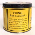 Blechdose " Ching Hartwachsbeize" Bohnerwachs Chemische Industrie Erlangen GmbH. Durchmesser 120mm, Höhe 105mm, Deckel verbeult