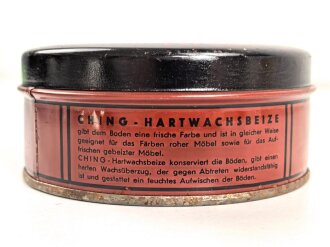 Blechdose " Ching Hartwachsbeize"  Chemische Industrie Erlangen GmbH. Durchmesser 120mm, Höhe  50mm