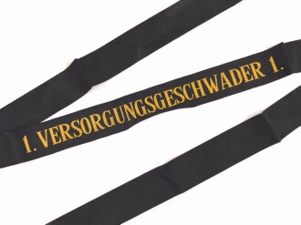 Bundesmarine Mützenband "1. Versorgungsgeschwader 1" Gesamtlänge 149cm