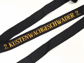 Bundesmarine Mützenband "2 Küstenwachgeschwader 2" Gesamtlänge 147cm