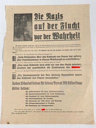 Flugblatt "Die Nazis auf der Flucht vor der...