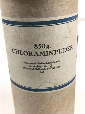 Pack " 850g Chloraminpulver" datiert 1941,...