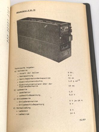 DDR "A 040/1/406 Nickel-Kadmium- und Silber-Zink-Akkumulatoren - Beschreibung und Nutzung" datiert 1978, DIN A5