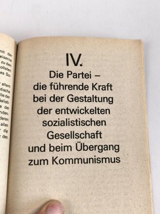 DDR "Programm der Sozialistischen Einheitspartei Deutschlands" datiert 1987, 111 Seiten, DIN A6