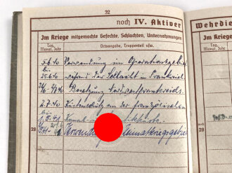 Wehrpaß Heer, ausgestellt 21. Juni 1938