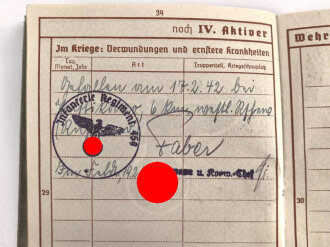 Wehrpaß Heer, ausgestellt 21. Juni 1938