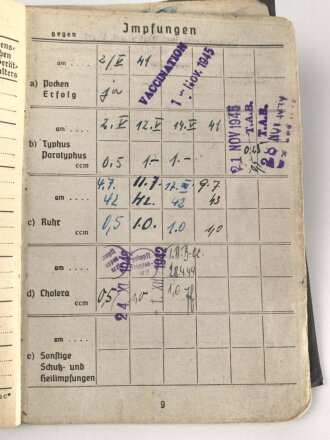 Soldbuch Heer, ausgestellt am 30.April 1941 bei Schützen Ersatz Kompanie 134 Wien