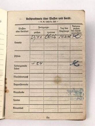 Soldbuch Heer, ausgestellt am 21. Januar 1945 bei Gebirgs Pionier Ersatz und Ausbildungs Btl. 83 Schwaz in Tirol