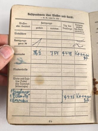 Soldbuch Heer, ausgestellt am 21. Januar 1945 bei Gebirgs Pionier Ersatz und Ausbildungs Btl. 83 Schwaz in Tirol