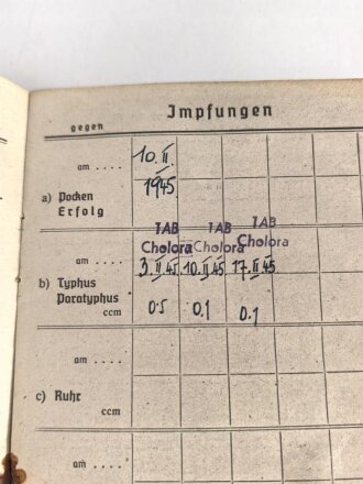 Soldbuch Heer, ausgestellt am 21. Januar 1945 bei Gebirgs Pionier Ersatz und Ausbildungs Btl. 83 Schwaz in Tirol