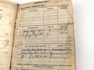 Soldbuch Heer, ausgestellt am 20.12.1939 bei Bäckerei Kompanie 182