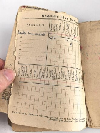 Soldbuch Heer, ausgestellt am 20.12.1939 bei Bäckerei Kompanie 182