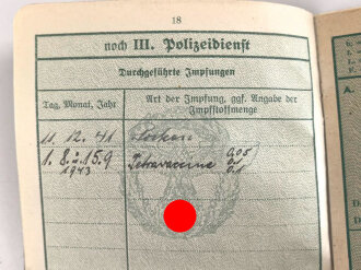 Polizei Dienstpaß eines Angehörigen aus Hamburg, ausgestellt 1941