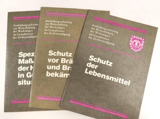 DDR Zivilverteidigung, 3 Stück Ausbildungsanleitungen